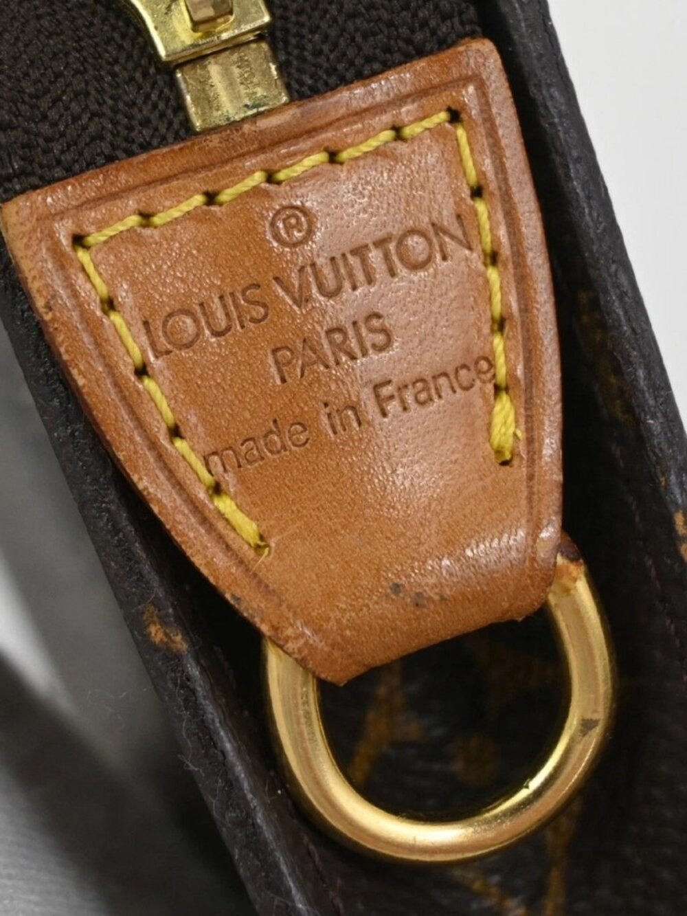 LOUIS VUITTON Logo BUCKET PM Pouch Bag Monogram Leather Brown France 02KC899 - Picture 12 of 15